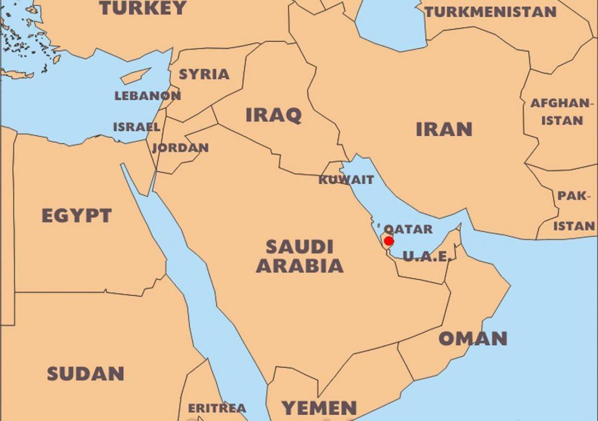 कतर देश में दुनिया के नक्शे